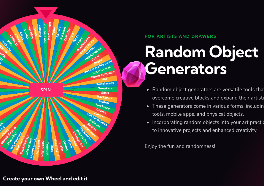 Random Object Generator ๐จ Ignite Your Art - Pick The Wheel