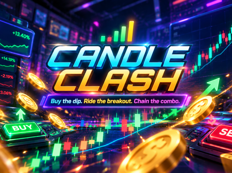 Candle Clash — neon stock trading arcade: buy the dip, ride the breakout, chain the combo.